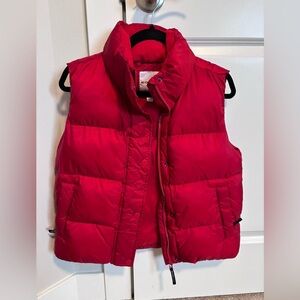 Beyond Yoga Vibrant Red Down Vest Small